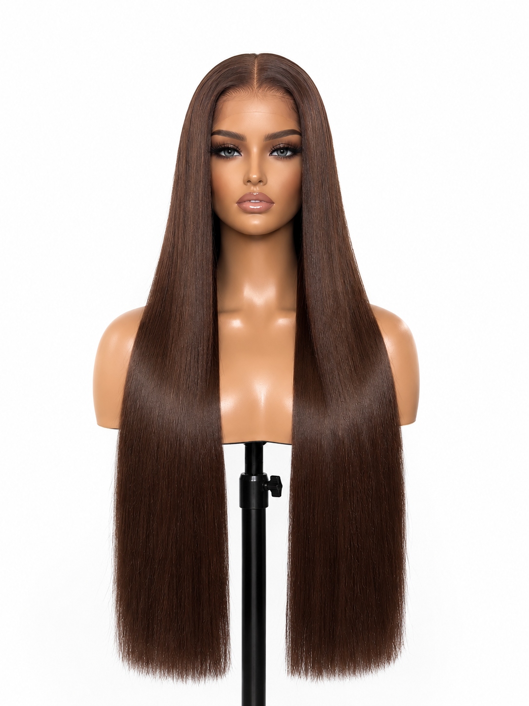 Double Drawn Straight Brown Wig